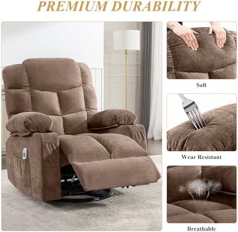 MAHOMICO Swivel Rocker Recliner Chair - Image 6