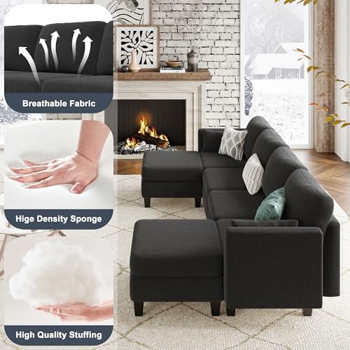 Mangodan Modular Sectional Sofa, 6 Seat Modular Sleeper Sofa Couch - Image 5