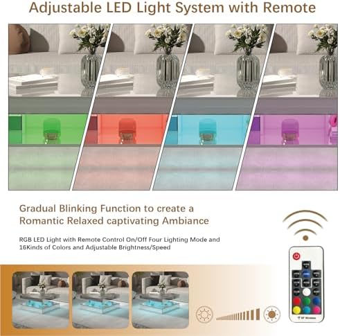 HedoAjim LED Coffee Table with Lights - Image 4