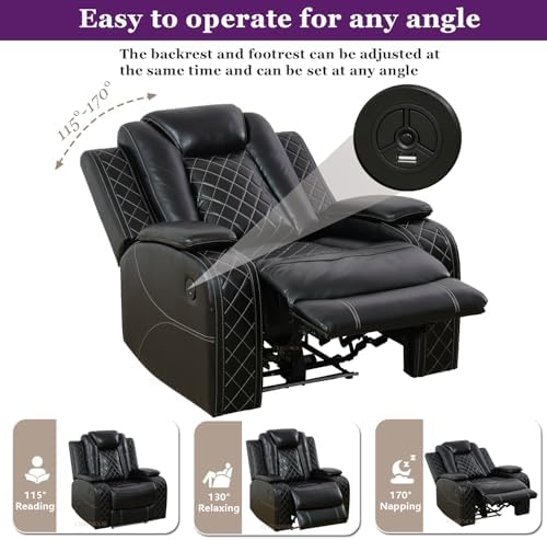 Power Recliner Chair Set, Leather Reclining Sectional Couches - Image 6