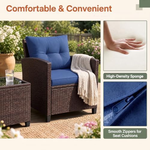 COSTWAY 3PCS Wicker Patio Furniture Set - Image 5
