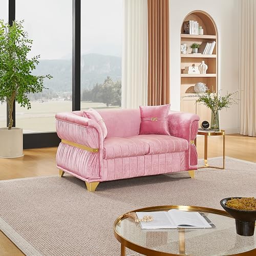 KEIKI 62" Luxury Oversized Velvet Chesterfield Sofa - Image 3