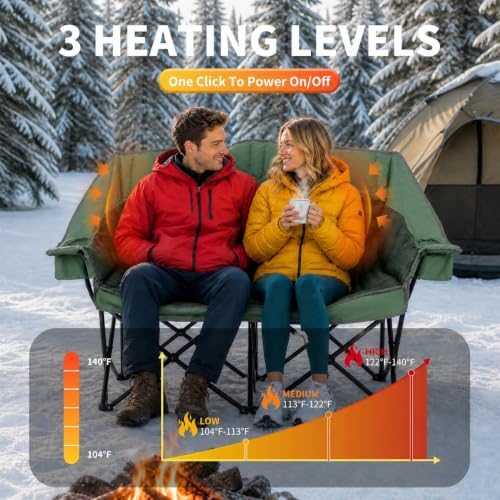 Heated Padded Double Camping Chair - Image 4