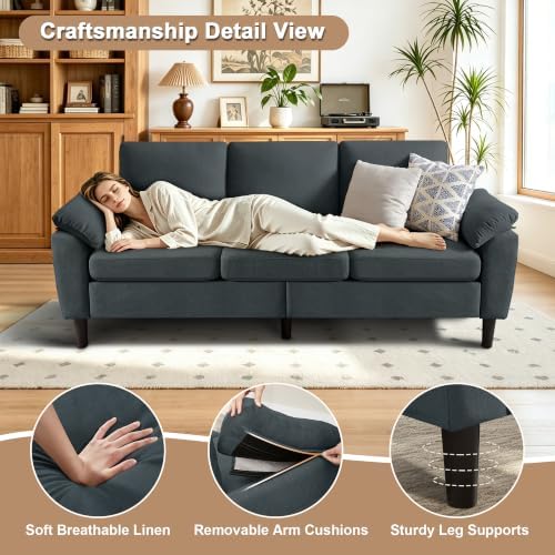 3 Pieces Sectional Sofa Set, L Shaped Couch and Loveseat Set - Image 6