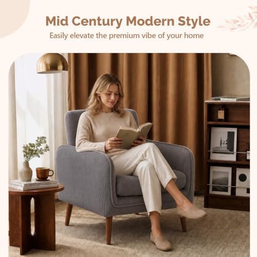 VINGLI Mid Century Modern Low Back Accent Chair Set of 2 - Image 3