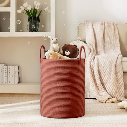 YOUDENOVA Cotton Rope Laundry Hamper Basket, 58L Blanket Basket - Image 2