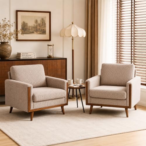 VINGLI Mid-Century Modern Oversized Accent Chairs Set of 2 by VINGLI