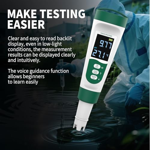 5-in-1 Digital PH Meter, with Voice Function, PH/TDS/EC/Temp/Salt Pool Salt - Image 5