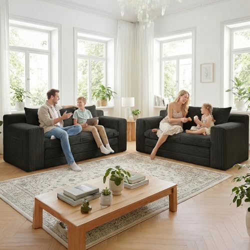 Boneless Couch, 3 Seater Boneless Couch Bed – 3-in-1 Convertible Sleeper Sofa - Image 2