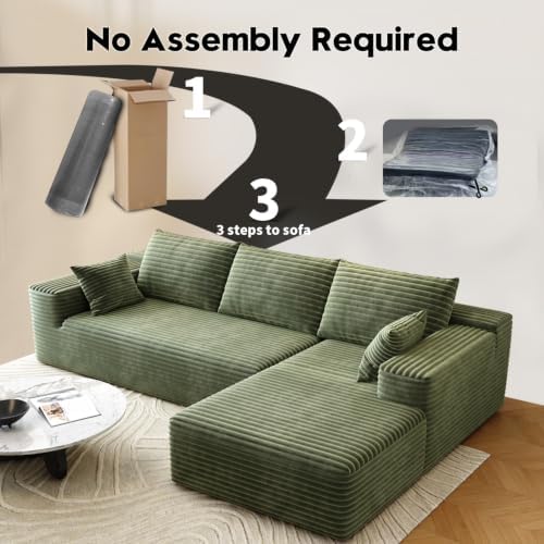 Settab 95" Boneless Couch Modular Sectional Sofa L-Shape Lounge Cloud Couch - Image 5