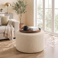 Boho Round Pouf Ottoman, Upholstered Ottoman by Scingu