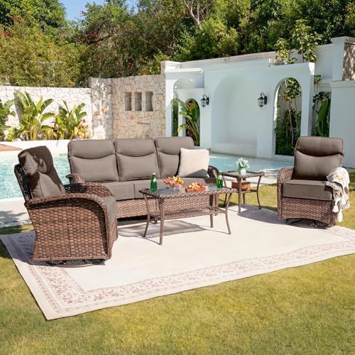 Belord Upgraded 6“ Cushion Luxury 5 Piece Patio Furniture Set by Belord