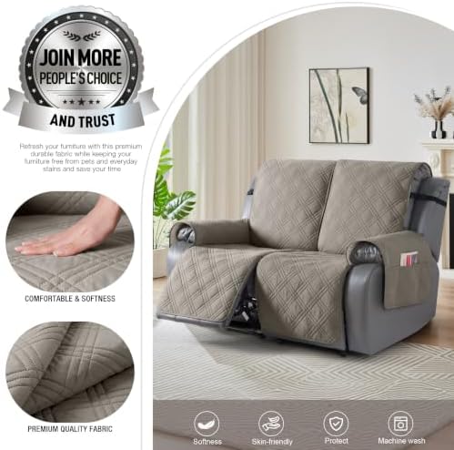 TAOCOCO 100% Waterproof Oversized Loveseat Recliner Cover, Non Slip Split Couch - Image 3
