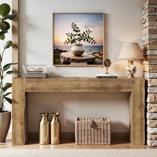 Tribesigns 63-Inch Solid Wood Console Sofa Table, Farmhouse Long Entryway Table - Image 3