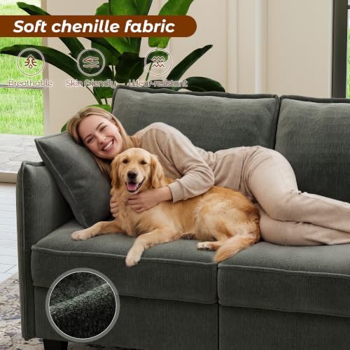 WorthFurni 56.13" Loveseat, Modular Sectional Sofa Couches - Image 3