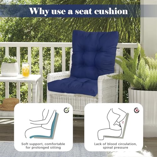 Floral Patio Chair Cushions for Outdoor Wicker Rattan Furniture - Image 6
