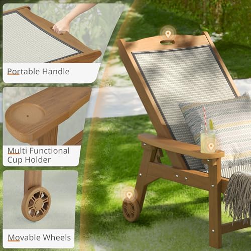 LUE BONA Chaise Lounge Chair Set of 4, HDPS & HDPE Wicker Material - Image 6