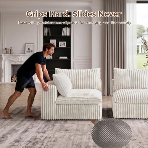 157.6" Cloud Couch Sectional, Oversized 7 Seater L Shaped Sofa - Image 6