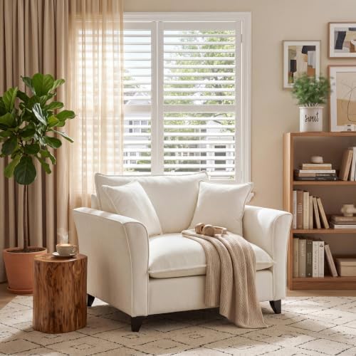 46.9" Chenille Upholstered Accent Chair Wide Seat - Image 4