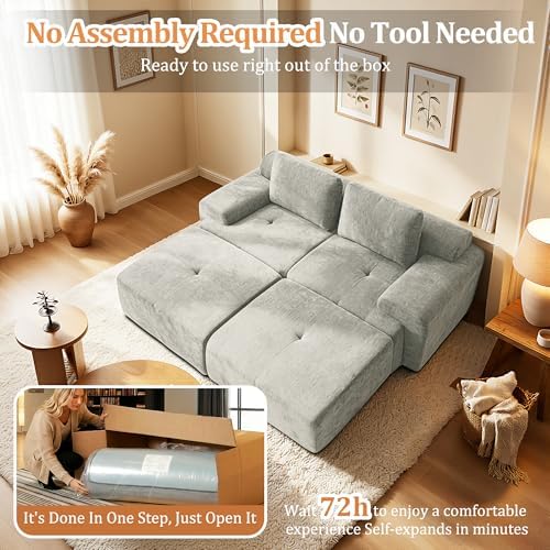 85" Oversized Boneless Couch, Comfort Cloud Sectional Couches - Image 4
