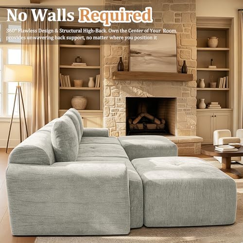 37" Oversized Boneless Couch, Comfort Cloud Sectional Couches - Image 3
