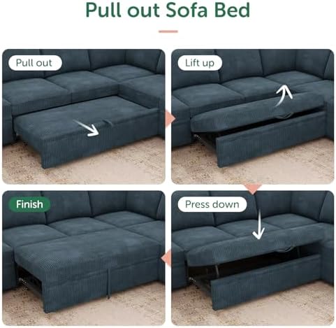 HONBAY 111'' Modular Sectional Sleeper Sofa - Image 6