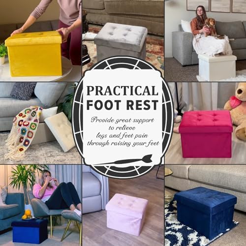 LINMAGCO Ottoman with Storage Small Foot Rest Stool Under Desk Stool Short - Image 4