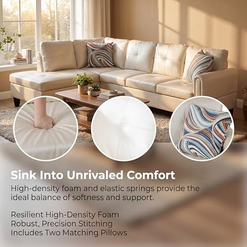 Faux Leather Sectional Couches for Living Room - Image 5