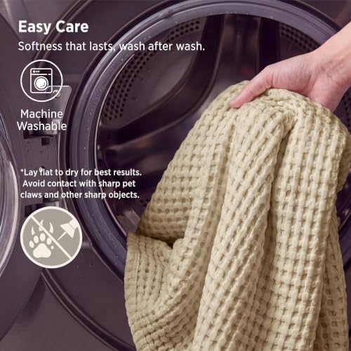 Bedsure Cooling Waffle Blanket for Hot Sleeper, Warm Taupe - Image 6