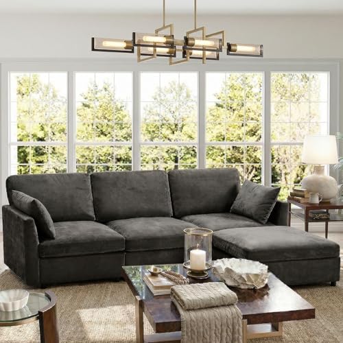 Iroomy Sectional Couch for Living Room, Comfy L Shaped Convertible Sofa by Iroomy