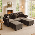 82.6" Velvet Chesterfield Sofa by SmartEdge