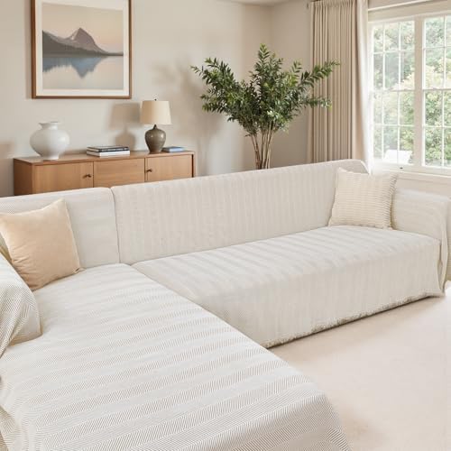Herringbone L Shaped Couch Cover by CAPALOCA