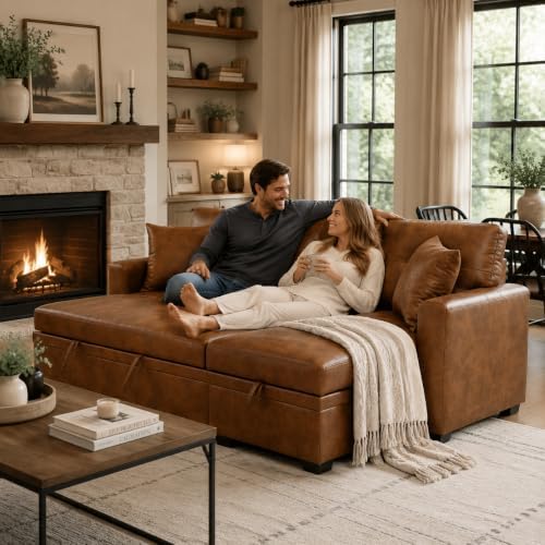 L-Shaped Sectional Couch with Storage, Sleeper Sofa - Image 5
