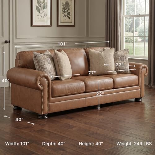 Signature Design by Ashley Carianna Queen Sofa Sleeper, Caramel Brown - Image 3