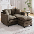 51'' Cloud Loveseat Couch with Ottoman, Love Seats Cloud Sofa with 2 Throw by HOCAT