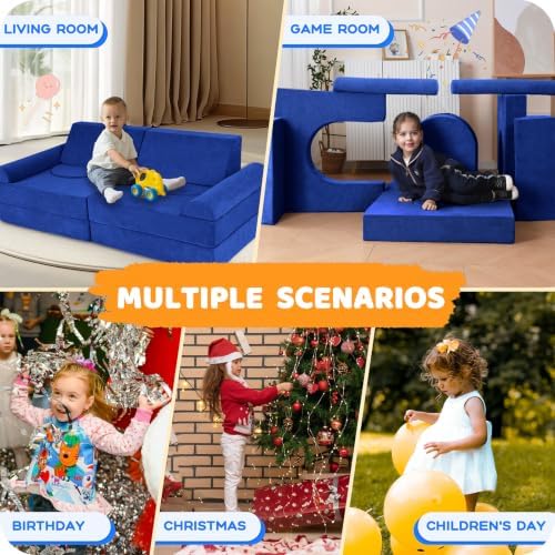 Toddler Couch, 12-Piece Modular Kids Play Couch - Image 7