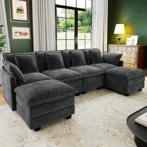 Hanherry 107" Cloud Couch Sectional Modular Sofa, Deep Seat Couches by Hanherry