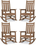 KINGYES Oversized Outdoor Rocking Chair Set of 4, HDPE Patio Rockers by KINGYES