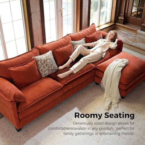ELUCHANG 114" Oversized V Shaped Modular Sectiona Sofa, Comfy Cloud Couch - Image 7