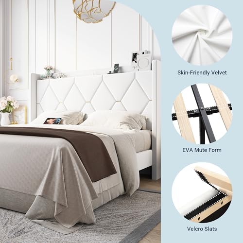 Allewie Queen Bed Frame with Storage Headboard & Smart Charging Station - Image 6