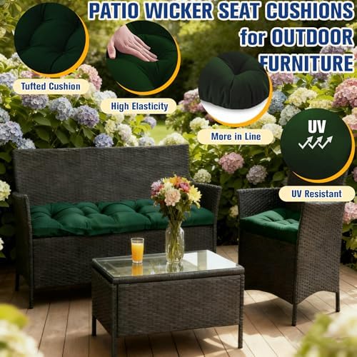 Outdoor Chair Cushions, Patio Wicker Furniture Seat Pads, Waterproof - Image 6