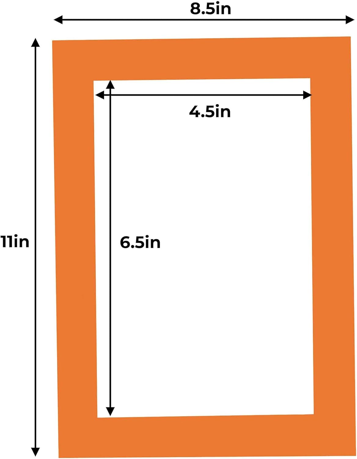 5x7 Mat for 8.5x11 Frame - Precut Mat Board Acid-Free Show Kit with Backing Board, and Clear Bags Orange 5x7 Photo Matte Made to Fit a 8.5x11 Picture Frame Matboard for Framing, Pack of 100 Mats
