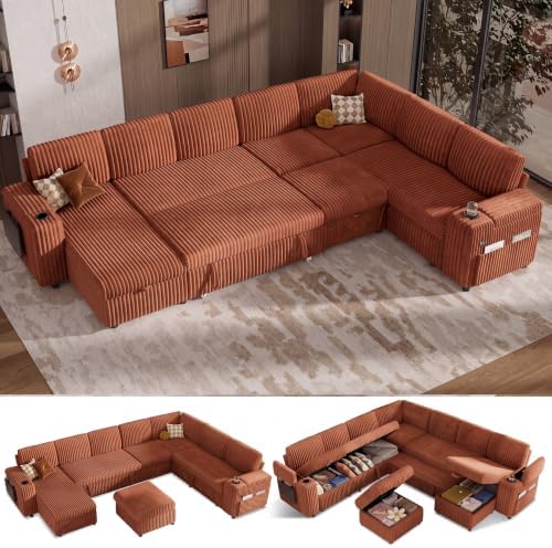 Vipbear 130" Modular Sectional Sleeper Sofa by VipbearLiving
