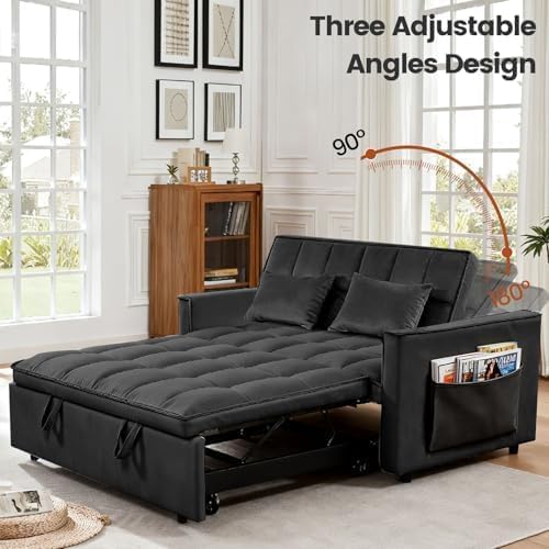 Sleeper Sofa Bed with Adjustable Backrest & Side Pockets - Image 4