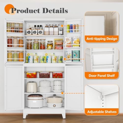 GAIOUS 74.8" Tall Metal Food Cabinet - Image 4