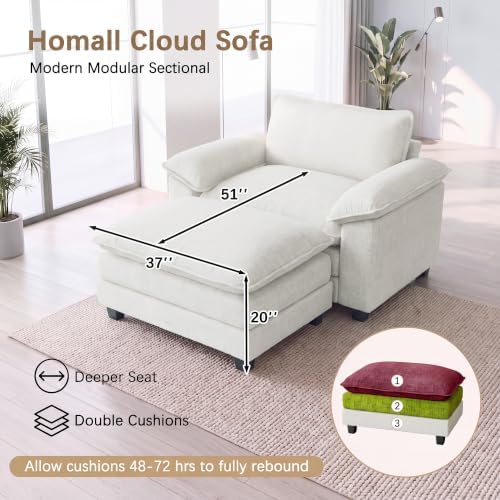 Homall Sofa Accent Chair with Ottoman - Image 2