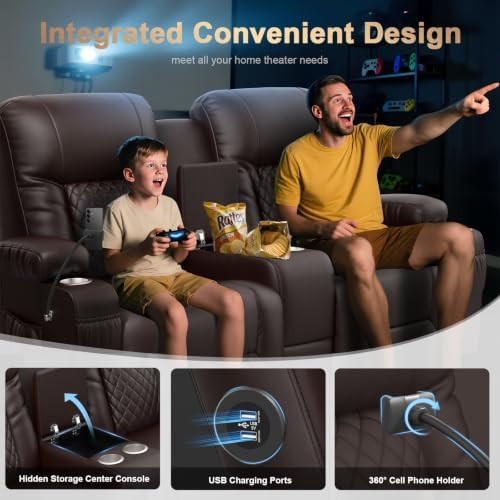 Loveseat Recliner Sofa, Home Theater Seating - Image 4