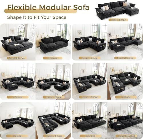 89 Inch Modular Sectional Couches, 4 Seater Sectional Cloud Sofa - Image 4