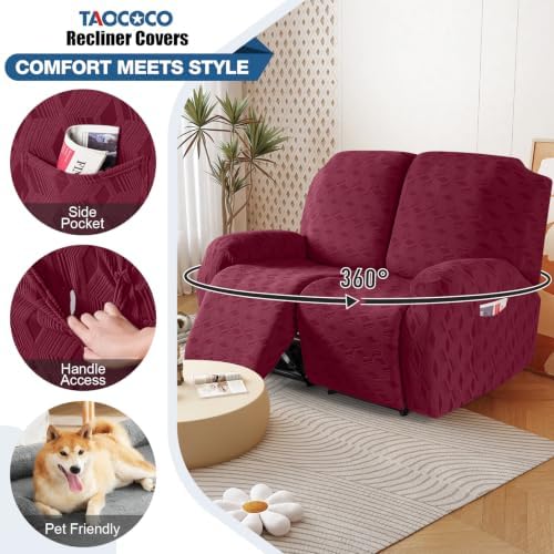 TAOCOCO Recliner Loveseat Cover Oversized, Stretch Jacquard Reclining Loveseat - Image 4