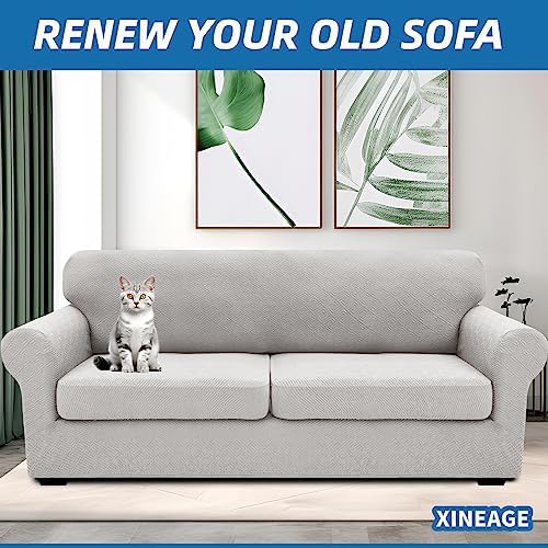 XINEAGE 3-Piece Stretch Sofa Cover, Washable Couch Covers - Image 4